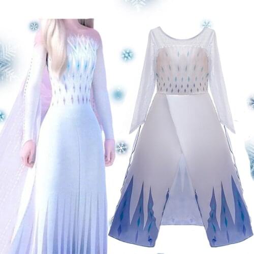 Long Sleeve Girls Dress Halloween Party Kids Role-Play Princess Costume Winter Elsa Kids Dresses for Girls Robe Fille Vestido