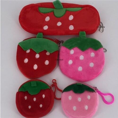1PIECE strawberry fruit Plush Purse - 8-21CM Plush Toy Purse , Girls Keychain plush purse toy