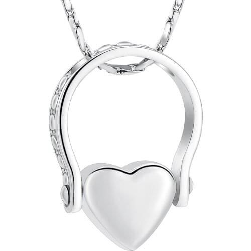Horseshoe with Heart Cremation Jewelry for Ashes Urns Pendant Necklace for Human Ashes Memorial Jewelry for Women Men