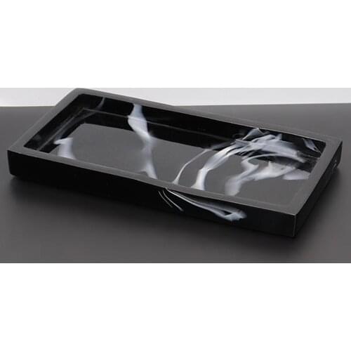 Marble Print Resin Handmade Bathtub Tray for Candles Soap Perfume Shampoo