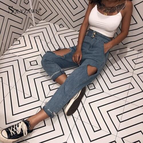 High Waist Button Hole Straight Jeans Woman Denim Jean Bodycon Push Up Streetwear Lace Up Jeans For Women Pants Plus Size 5XL