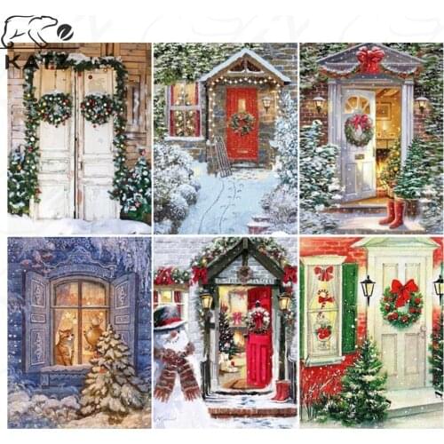 Christmas Gift Diamond Painting Cross Stitch Winter Hall Decoration Handmade Diy 5D Diamond Embroidery Picture Rhinestone Art