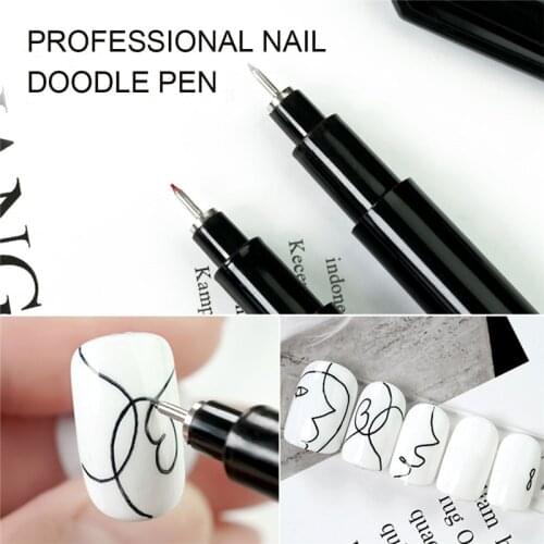 Nail Art Graffiti Pen Waterproof Nail Art Liner Painting Brush Lines Stripes Grid Pattern Drawing Pen DIY Tips Manicure Tools