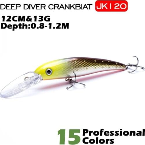 Agoie 120mm/13g Fishing Artificial Baits Minnow Big Lure Sea Topwater Wake Baits Hard Deep diving Minnow Lures Fishing Tackle