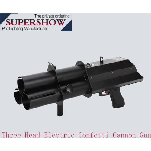 Stage Equipment electronic color salute 3 head confetti gun electrical Confetti Cannon pistol confetti gun wedding dedicated