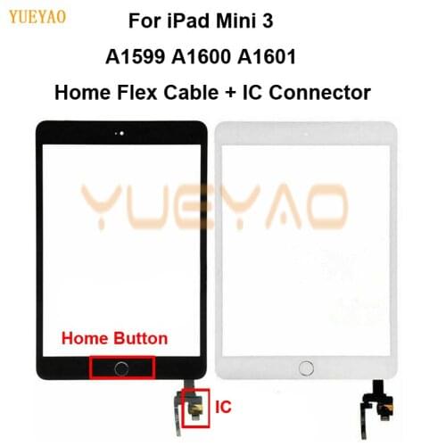 Touchscreen For iPad Mini 3 Mini3 Touch Glass Screen Digitizer Home Button With IC Conector For iPad mini 3 A1599 A1600 A1601