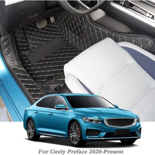 Car Styling PU Leather Foot Mat For Geely Preface 2020-Present LHD Floor Carpet Protector Waterproof Pad Auto Internal Accessory