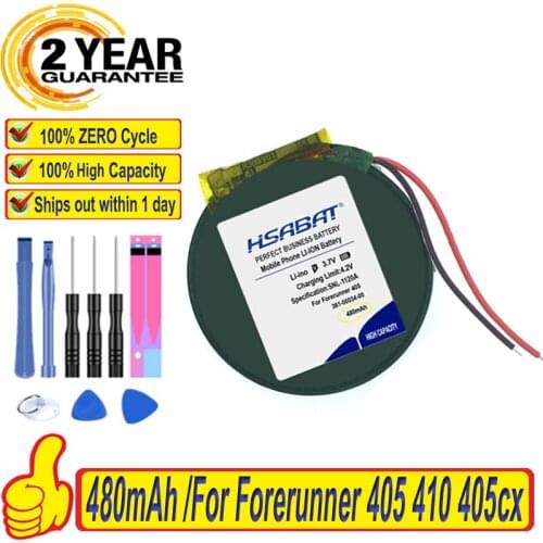Top Brand 100% New 480mAh 361-00034-00 ROUTE Battery for sports watch garmin Forerunner 405 410 405cx Batteries + free tools