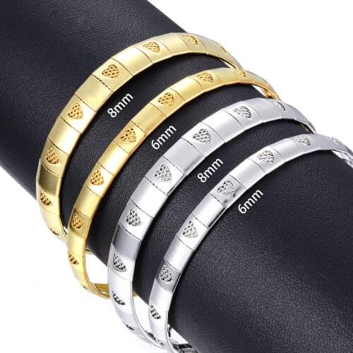 Width6/8MM Women Stainless Steel Necklace Gold Choker Chain Heart Shape Collar For Snake Chain with Bangle Girl Gift Jewelry