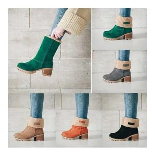 Womens Shoes Snow boots Ladies Winter Flock Warm Boots Martinas Ankle Boots Short Bootie Slip-On Outside Shoes Botas-2