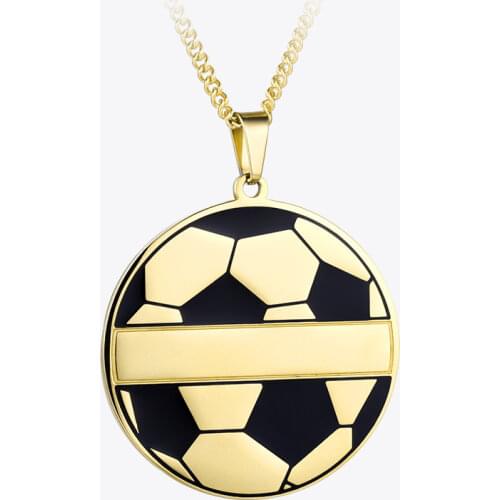 ENFASHION Personalized Engraved Custom Name Necklace Gold Color Football Necklaces Pendants Women Jewelry Collier Femme PB183003