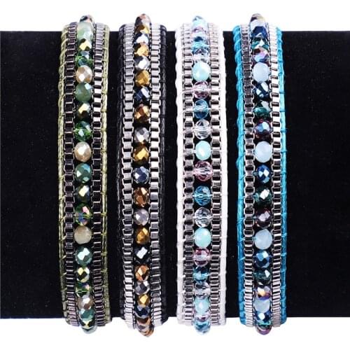 ZV Trendy Ethnic Jewelry Rope Bracelet For Woman Irregular Gem Bead Friendship Chain Paired Rope For Girls Gift