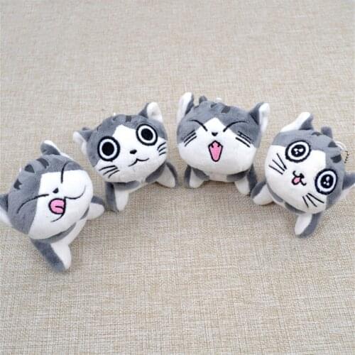 1PCS 10cm Cute Plush Cat Keychain Mini Plush Toys Soft Cartoon Cat Dolls Stuffed Animals Soft Toys Kawaii Mini Kids Gifts
