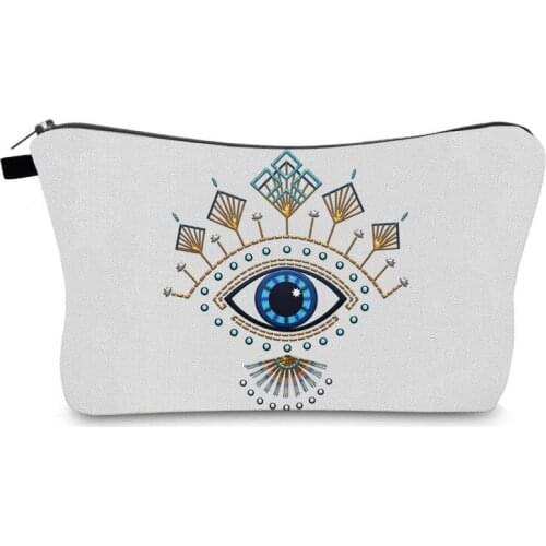 1PC Turkish Blue Evil Eye Portable Women Travel Storage Bag Toiletry Organizer Cosmetic Bag Waterproof Female Lucky MakeUp Bag