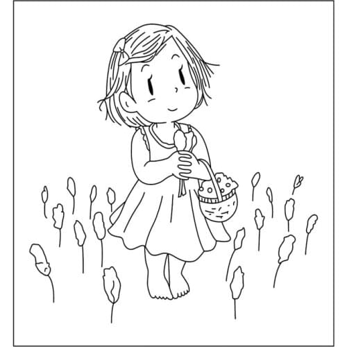 10x10 little girl New Transparent Clear Rubber Stamp Sheet Cling Scrapbooking Photo Album PaperCard DIY Craft