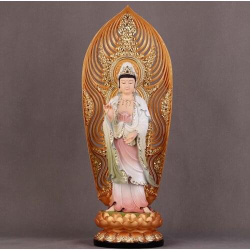 2021 Asia Buddhism HOME family SHOP bring good luck bless safe health Avalokitesvara Guanyin Buddha god GOOD statue