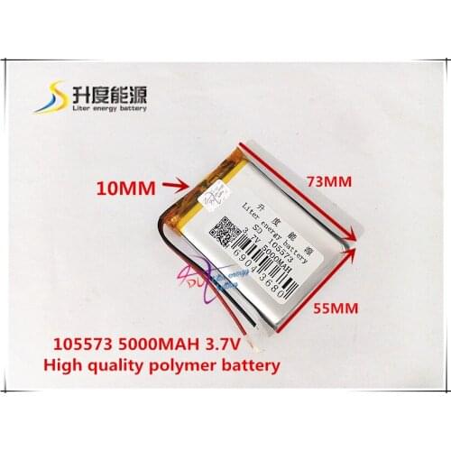 3.7V 5000mAH 105573 polymer lithium ion / Li-ion battery for model aircraft cell phone speaker power bank CAR DVR