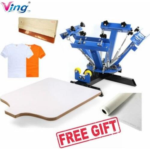 4 Color Screen Printing Press Machine Silk Screening Pressing DIY with 1 Station
