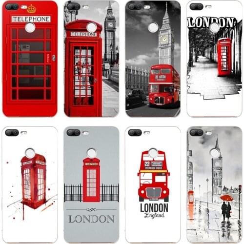 61H RED TELEPHONE BOX BOOTH PHONE BOX Soft Silicone Tpu Cover phone Case for huawei Honor 9 Lite 10 p 9 10 lite