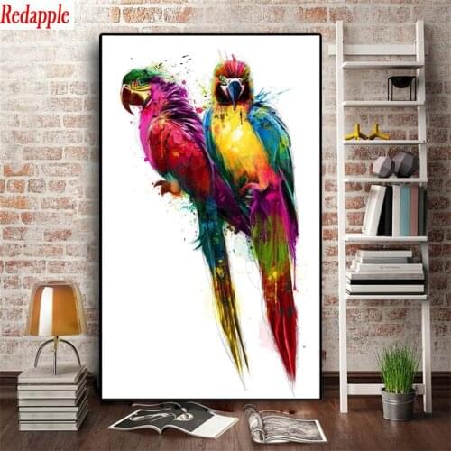 5D DIY Diamond Painting Abstract animal art, colorful parrot Full Square Round Drill Embroidery Cross Stitch 5D icon gift Home