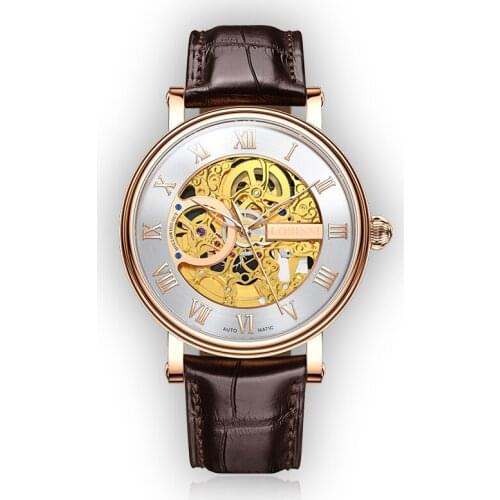 LOBINNI New Automatic Mechincal Watch Men Top Brand Luxury Skeleton Waterproof 50m Sapphire Clock Men Relogio Masculino