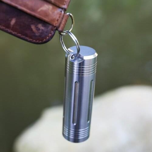 Camping Case Fancy Two Compartment Pill Box Smart Sealed Waterproof Case Bacteriostatic Titanium Metal Container Selection