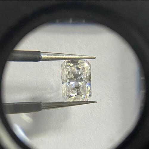 Lab Grown 6x10mm GRA Radiant Cut D VVS Moissanite Diamond White Color Gemstones Loose Stones for Making Couple Ring