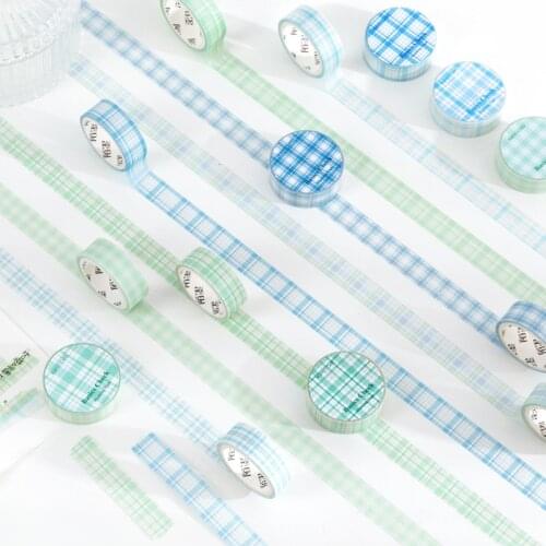 Grid Washi Tape 3m Colorful Writable Tearable Adhesive Masking Paper Tapes 15mm Width Self-stick For Scrapbooking Decor Labels