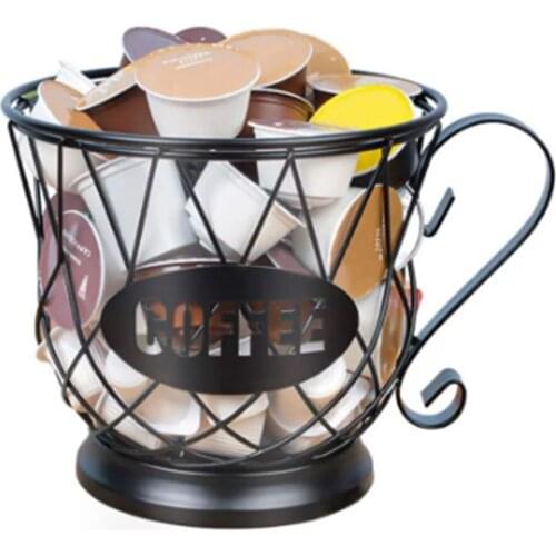 Coffee Capsule Storage Basket Fruit Coffee Pod Holder for Cafe Hotel Ornaments Nordic Iron Art Organizer for Cafe Home