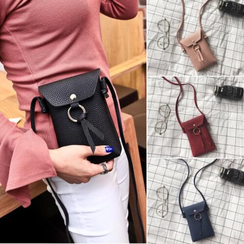 Women Ladies Girl Coin Purses Mobile Phone Shoulder Bag Pouch Case Belt Handbag Purse Femme Wallet 2019 Newest Style