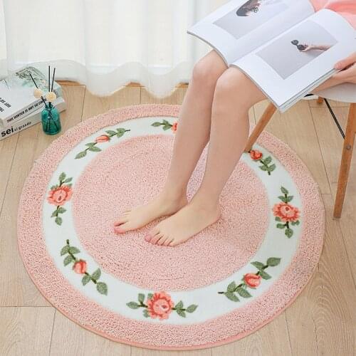 90cm Round Carpet Computer Swivel Chair Floor Mat Bedroom Rug Mat Doormat Anti-slip Plush Creative Living Room Tea Table Mat