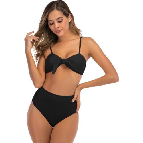 2 Piece High Waisted Bathing Suits Beach Swim Sexy Swimsuit Girl Padded Bra Bikini Set Female Sports Wear Biquini Swimming Suit
