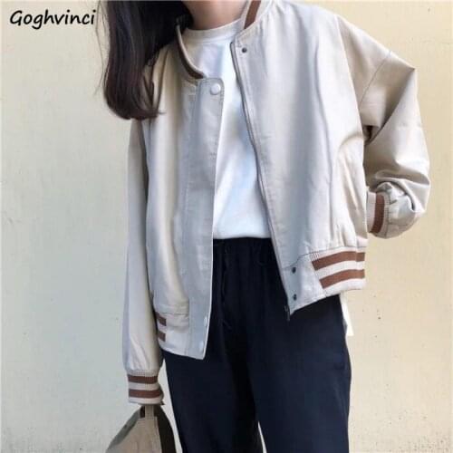 Jackets Women Spring Patchwork Zipper Coats Teenagers College Short Jacket Baseball Korean Style Outerwear Casual Classic Trendy