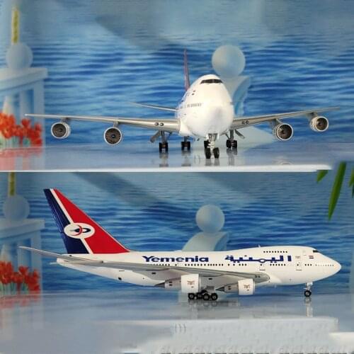 Diecast 1/200 Scale B747SP 7O-YMN Yemenia Airlines Model Alloy with Lading Gear Aircraft Collectible Display Airplanes Souvenir