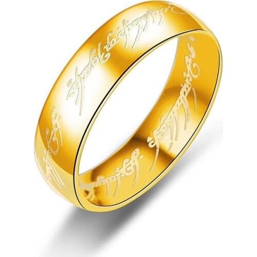 Fashion Stainless Steel Rings Gold Silver Color Shiny Wedding Bands Alloy Vintage Finger Ring Jewelry Gift 2021 New
