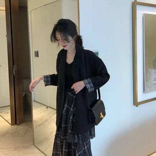 2021 new autumn loose and versatile suit top spring and autumn British style small suit coat womens Korean version