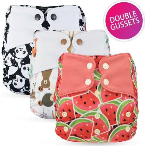2020 Nov Double Guessts Pocket Baby Cloth Diaper Washable Reusable One Size For Boys Girls 4-16kg Waterproof - 2