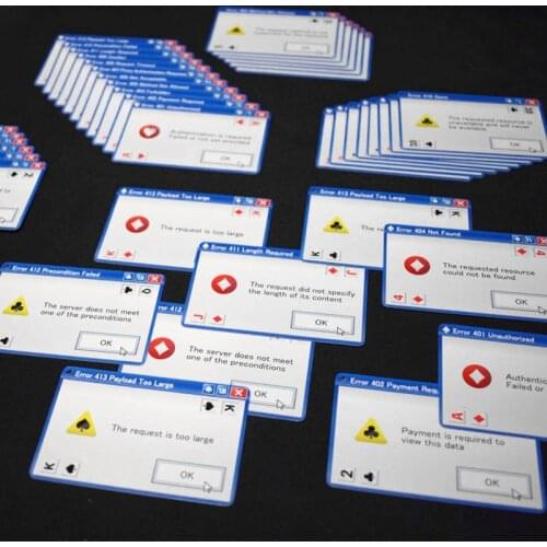 Windows Error Playing Cards with Case Poker Board Games Plastic Playing Cards Waterproof Card Party Family Game Funny Gifts