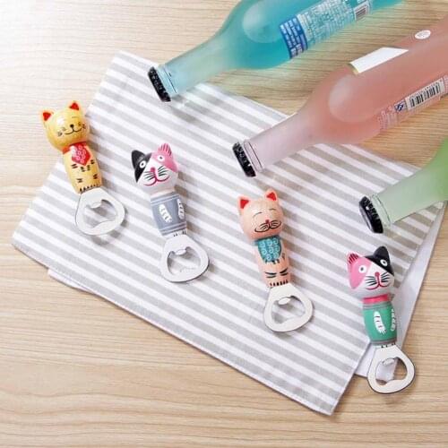Bottle Opener Cartoon Pattern Labor-saving 4 Colors Magnet Bottle Can Opener for Home Bottle Can Opener