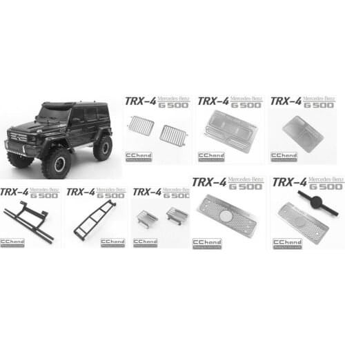 Front/Rear Bumper/Ladder Stair/Rail LED intake mirror pieces Grille/For TRAXXA-S TRX-4 1/10 RC G500 rc car toy