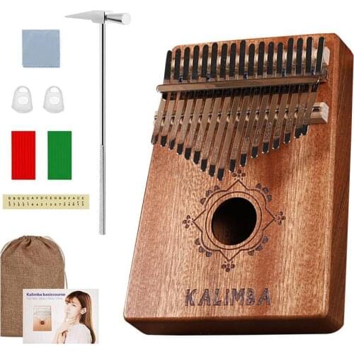 17 Keys Kalimba Thumb Piano High Quality Sapele Wood Body Musical Instruments Kalimba Piano Music Box For Beginner