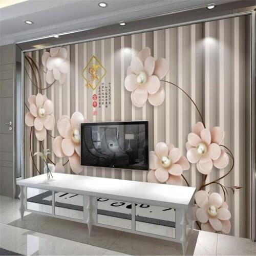 Custom wallpaper 3d photo mural royal European stereo luxury pearl flower jewelry background wall papers home decor 3d wallpaper