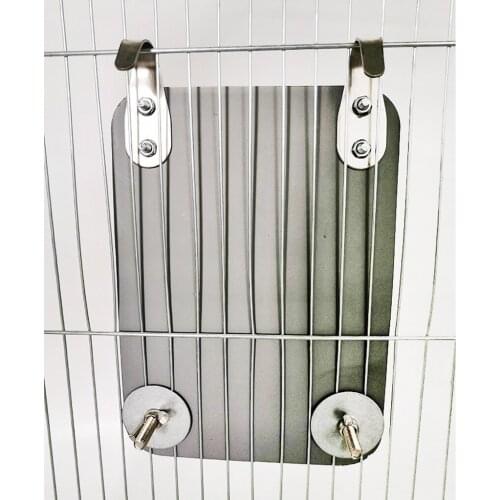 Bird Mirror with Perch Parrot Stand Toy Parakeet Cockatiel Lovebirds 5"x6.9"