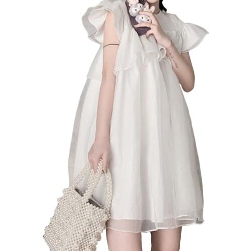 Chiffon White Oversize Maternity Dresses Casual Oversize Maternity Beach Clothing Pregnancy For Plus Size Pregnant Women Dress