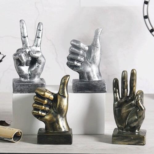 RESIN GESTURE FINGER FIGURINES AMERICAN RETRO ORNAMENTS HOME COFFEE SHOP MODEL ROOM SOFT DECORATION FURNISHINGS R4059
