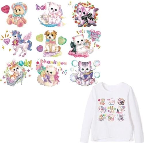 Cute Bear Patches Iron-on Transfers for Clothing Thermoadhesive Patch on Clothes Diy Child Thermal Stickers Little Pony Applique