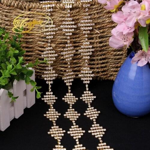 Point Drill Diamond Trim Clothing Decoration1YD Crystal Ribbons Party Wedding Supplies Rhinestone Decorations Wedding