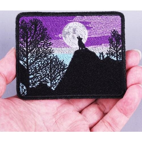 Pulaqi Punk Embroidery Diy Wolf Patches Ironing Stickers Patch Biker Stalker Stripe Backpack Icons Jeans Stripes Clothes Patch H
