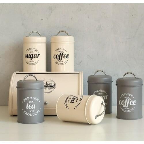 3-in-1 iron storage tank kitchen snack storage can jar with lid candy tea coffee bean tank storage container mx11261436