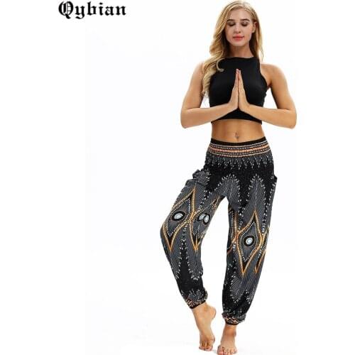 2018 Casual Loose Pants Women eye printed Elastic Waist Harem Pants 3D black blue Pants Women Trousers Summer Hip Pop Streetwear